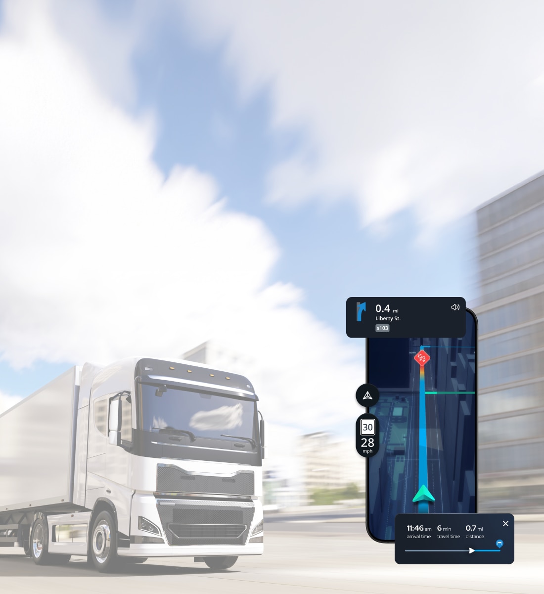 truck running with nav sdk guidance