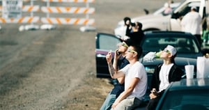 Drivers are watching the eclipse.