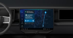 Asking "What's the weather like at my destination?" to TomTom's new in-car AI voice assistant