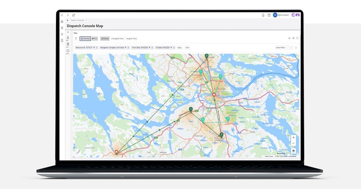 tomtom map integrated in ifs interface