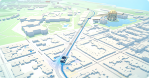 TomTom 3D in-vehicle navigation, route line