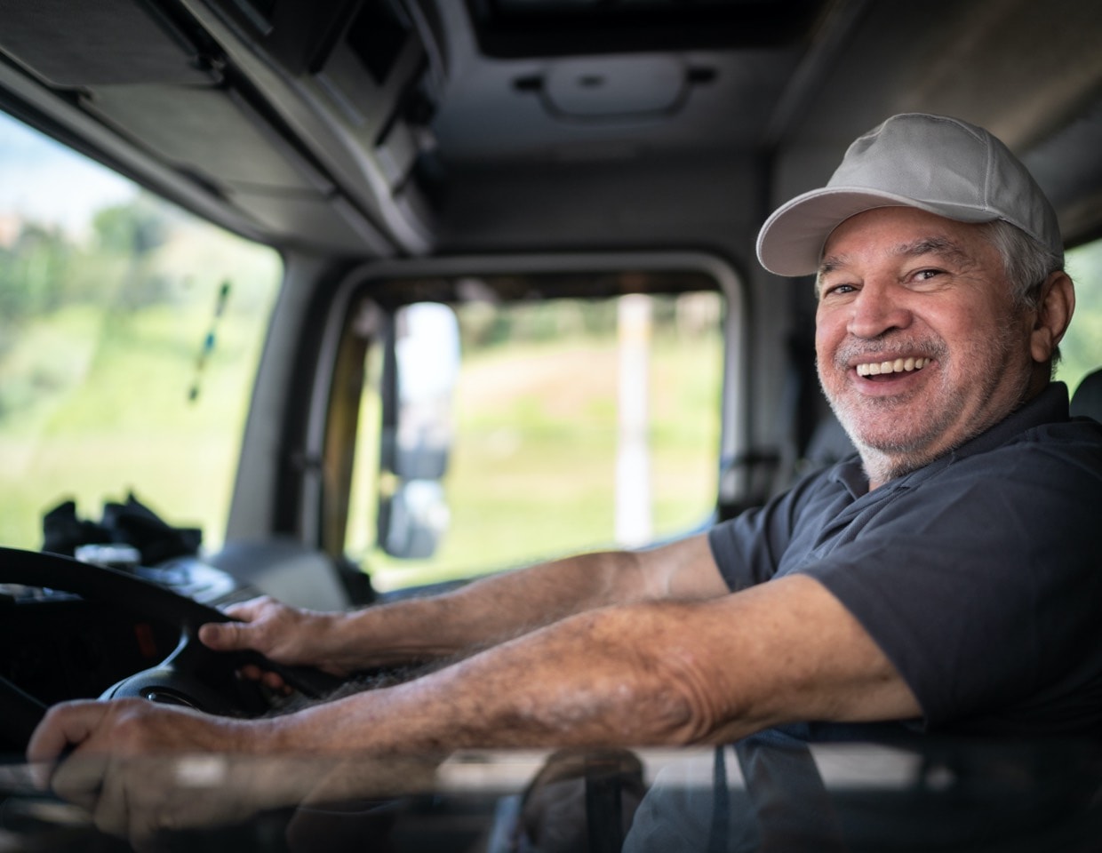 Happy truck driver