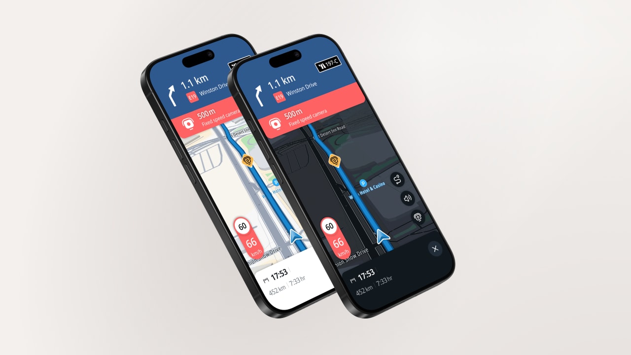 TomTom App screenshot of real time traffic