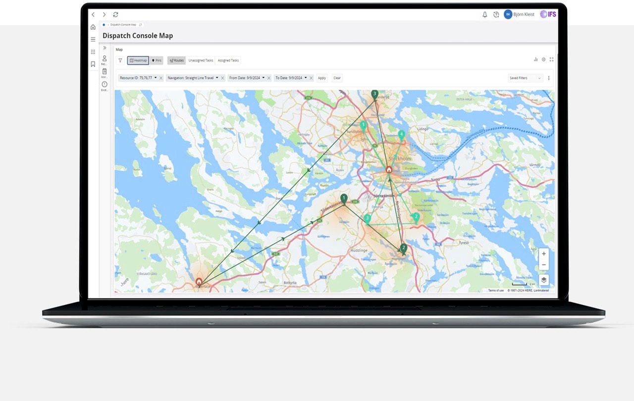 tomtom map integrated in ifs interface