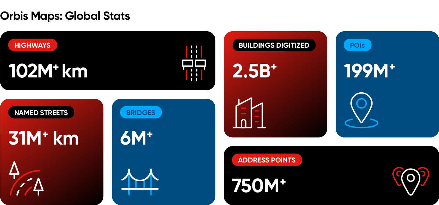 Orbis Maps global stats infographic