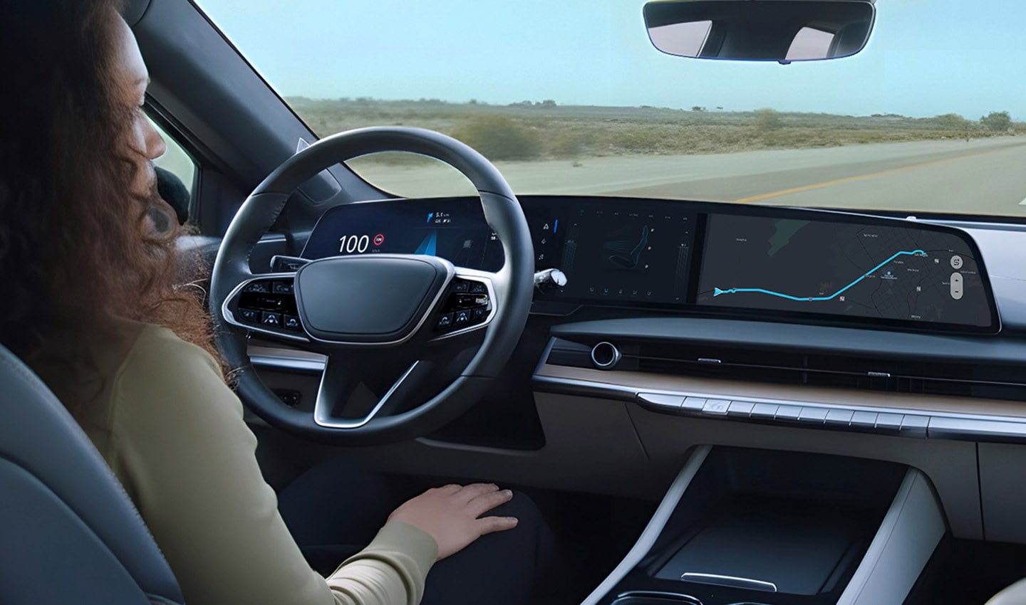 Map as a way for the autonomous vehicle to communicate its thinking with the driver by showing a map on the screen'