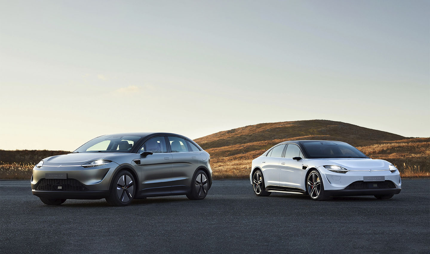 Sony’s two electric cars that it plans to put into production: The Visions-S 01 and Vision-S 02.