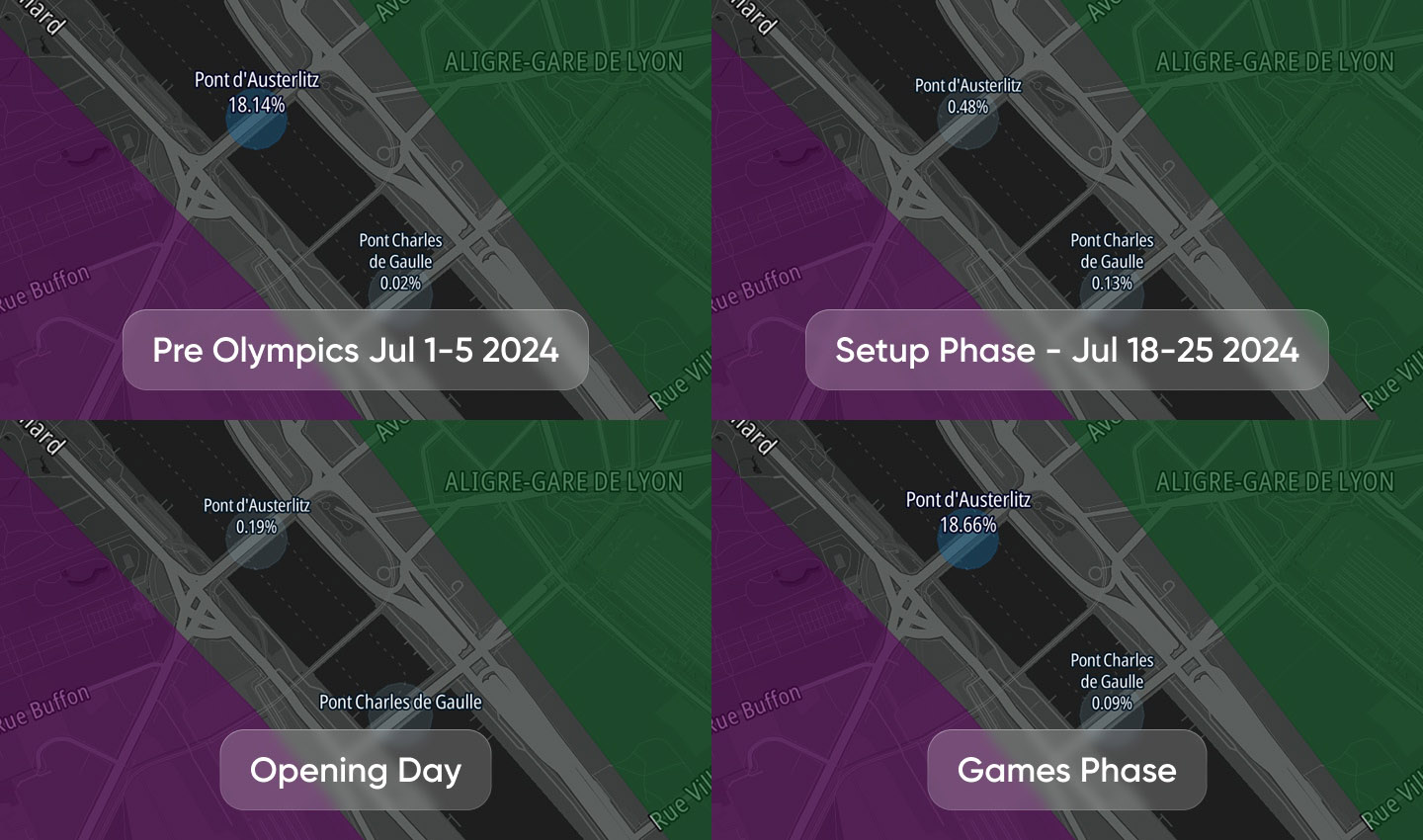 Paris Olympics road network comparison