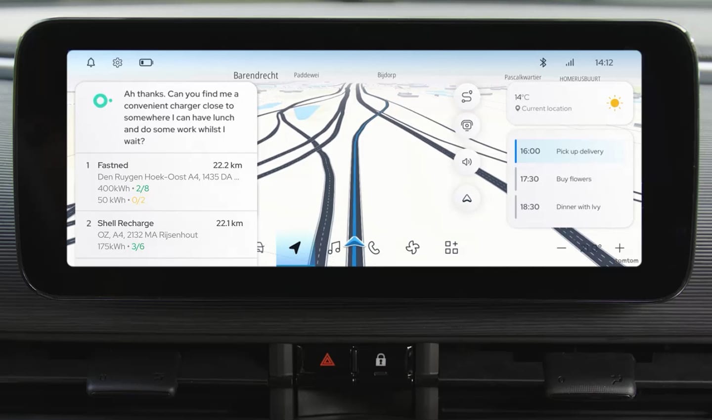 Navigation user interface showing speech-to-text cross-domain request