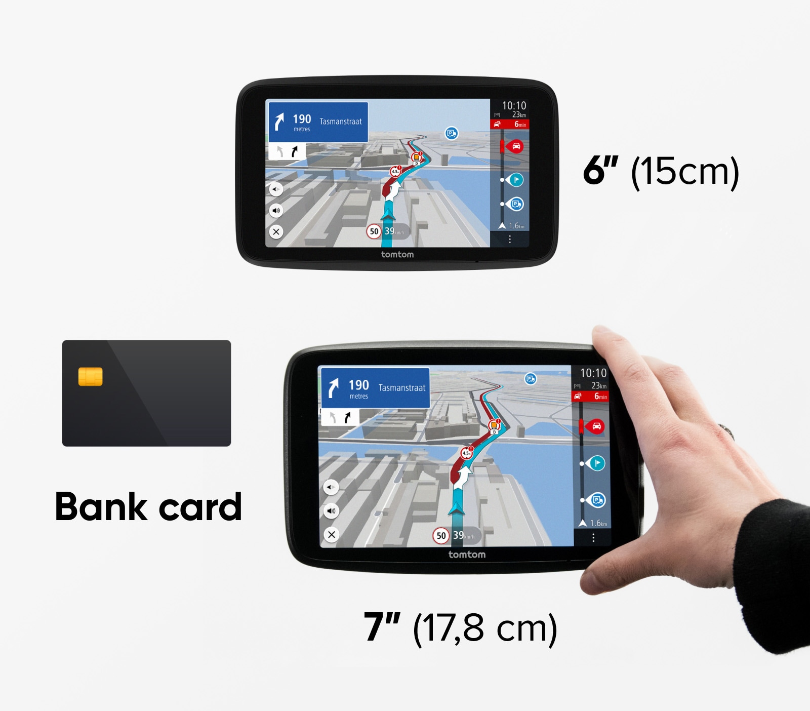 GO Expert Plus device in different sizes compare to a bank card