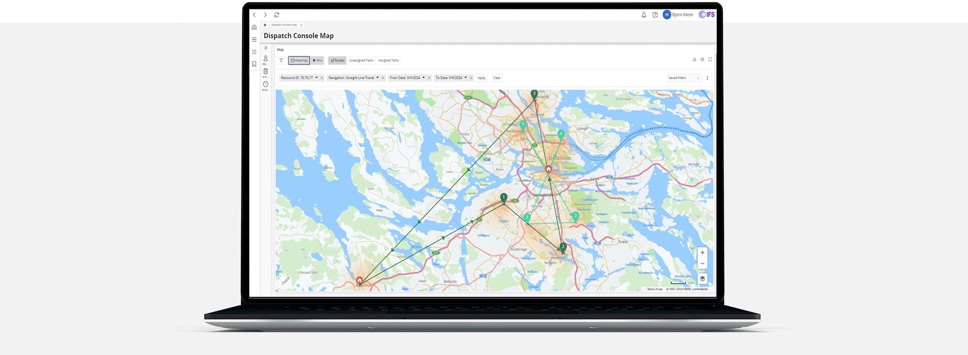 tomtom map integrated in ifs interface