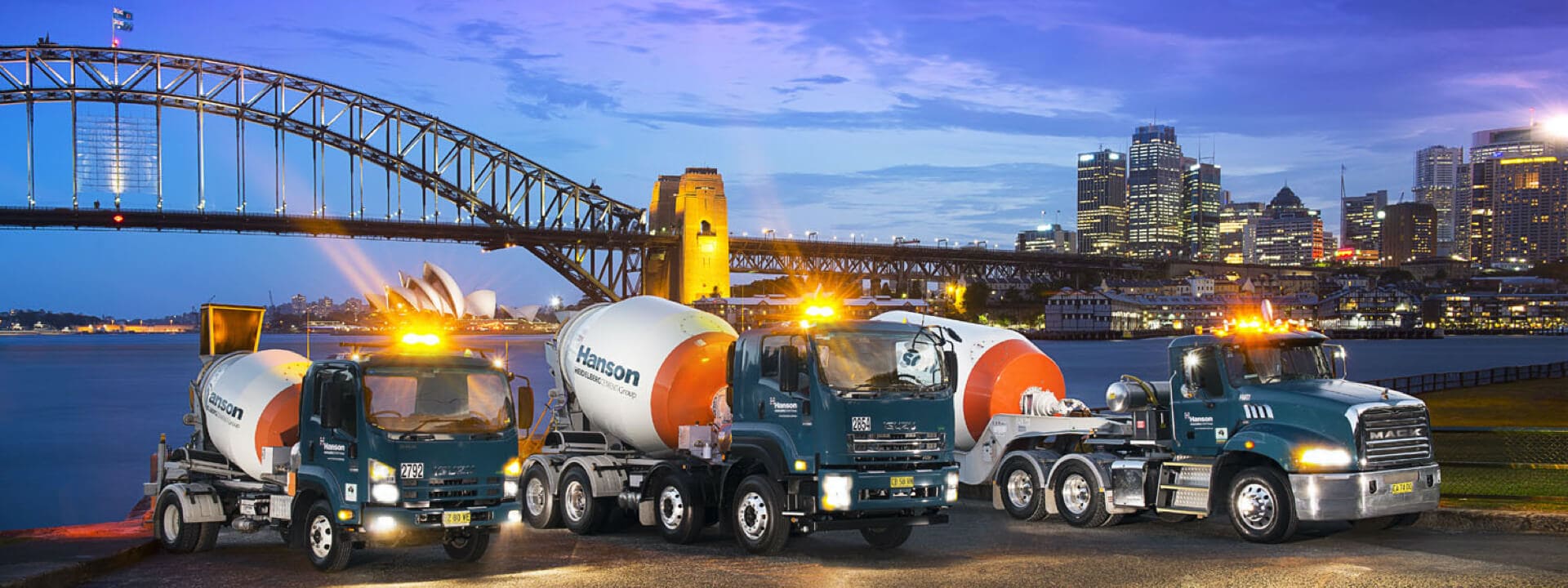 Hanson trucks lined up