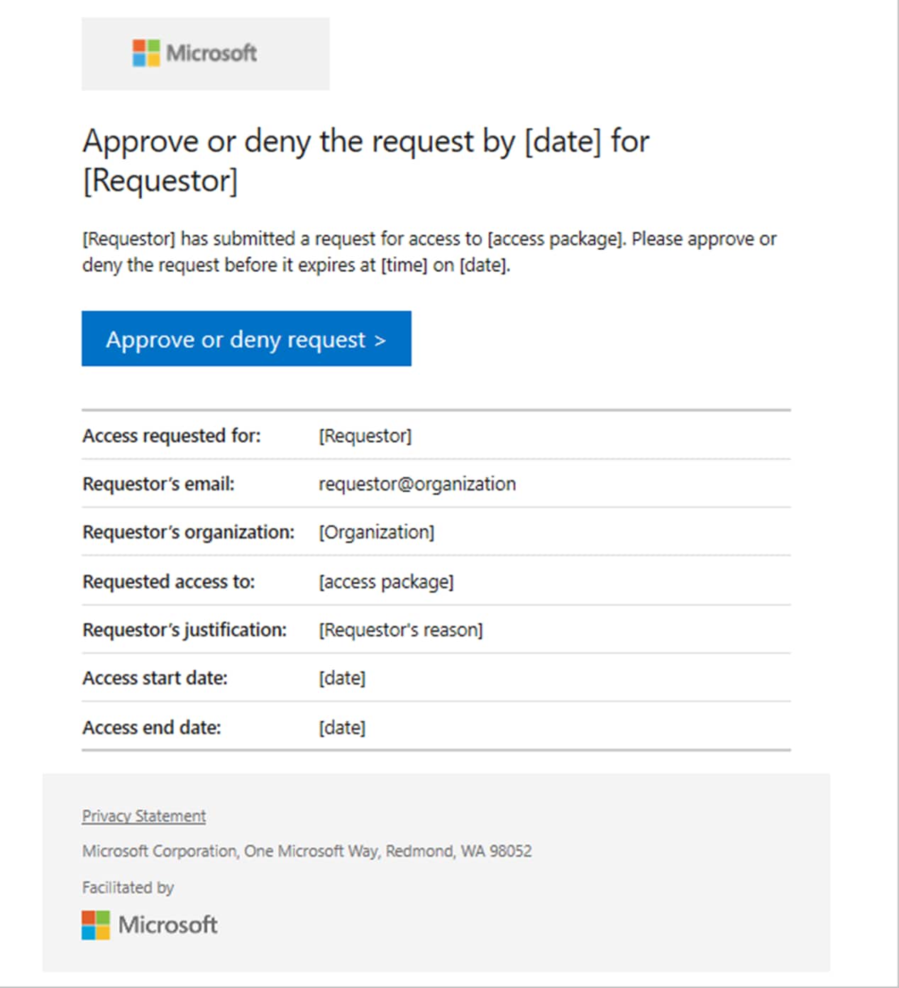 This graphic shows the approval or denial email