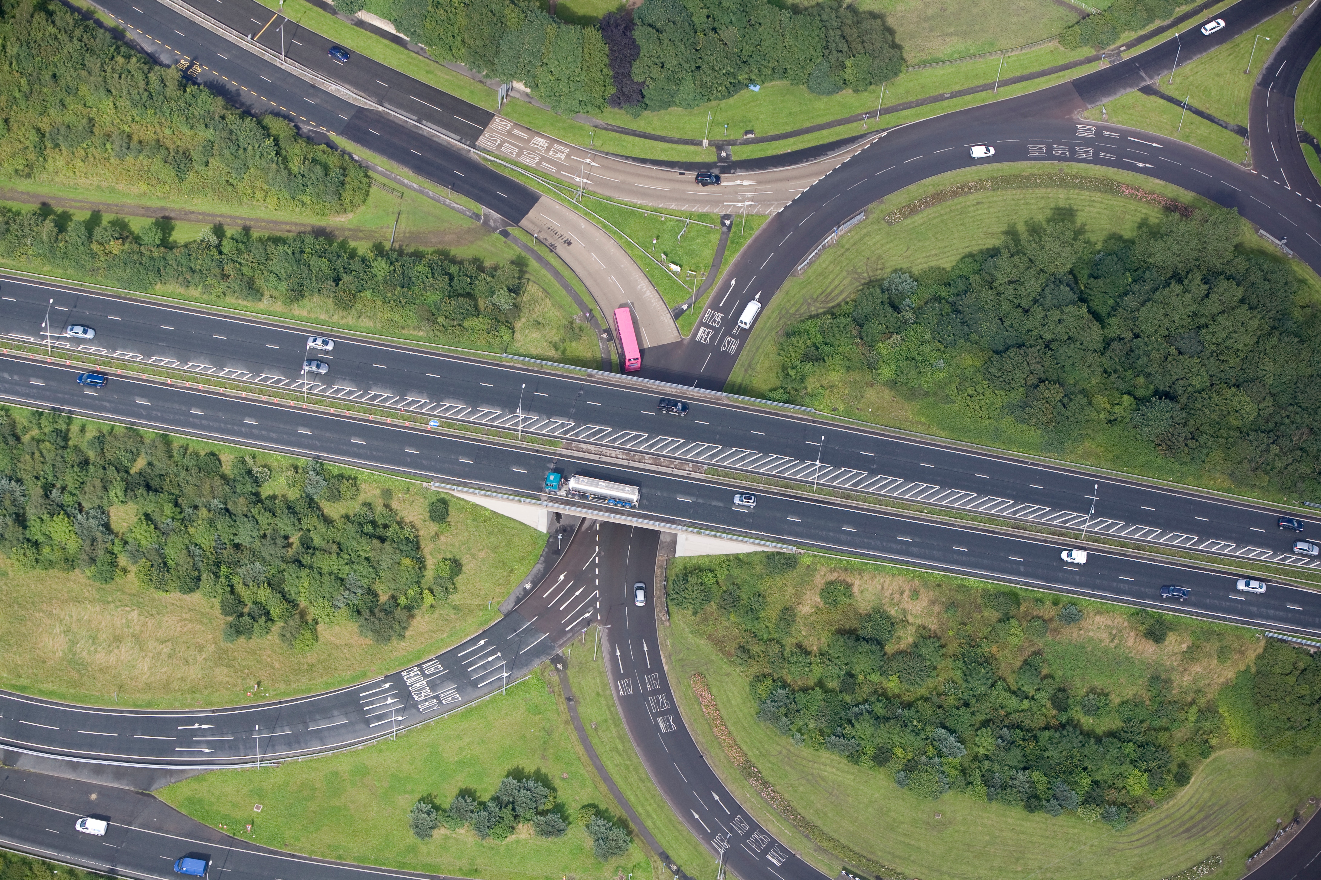 Overhead view of the road