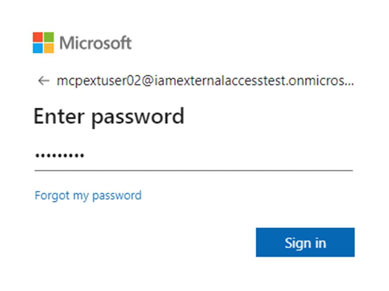 This graphic shows an example of an entered password field