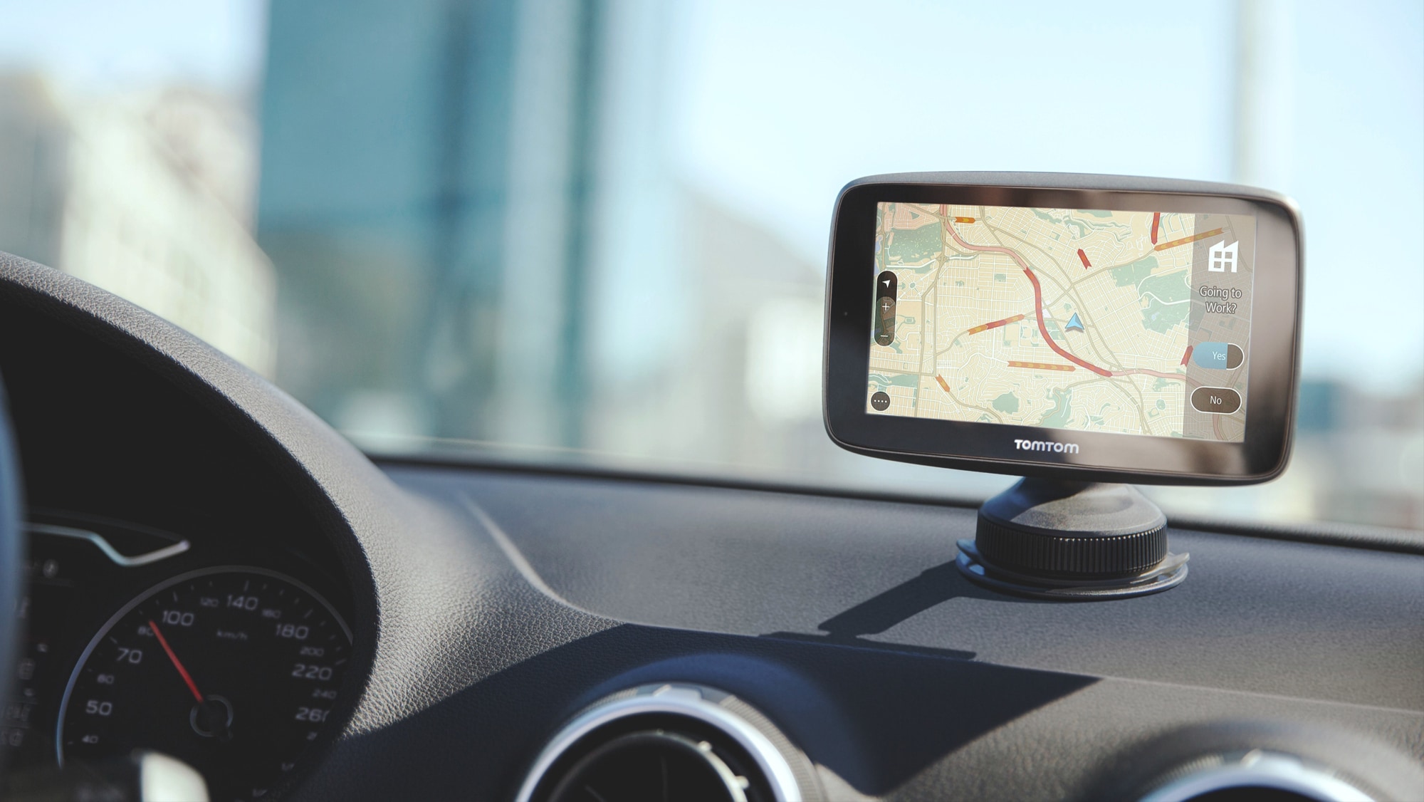 TomTom GO Series with better and brighter touchscreen, provides clear visibility on the navigation