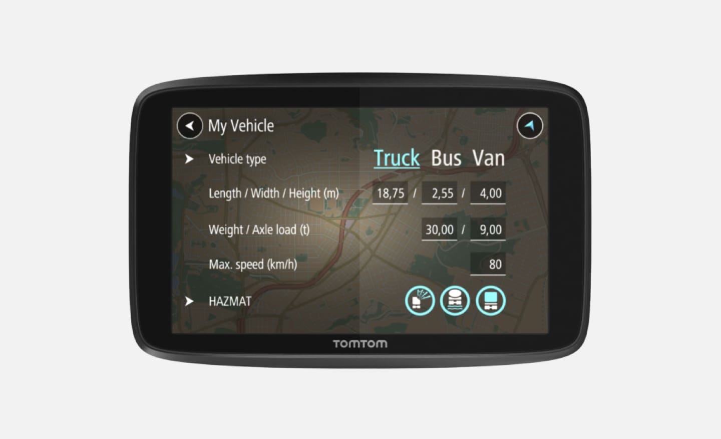 Setting your vehicle type – TomTom Support