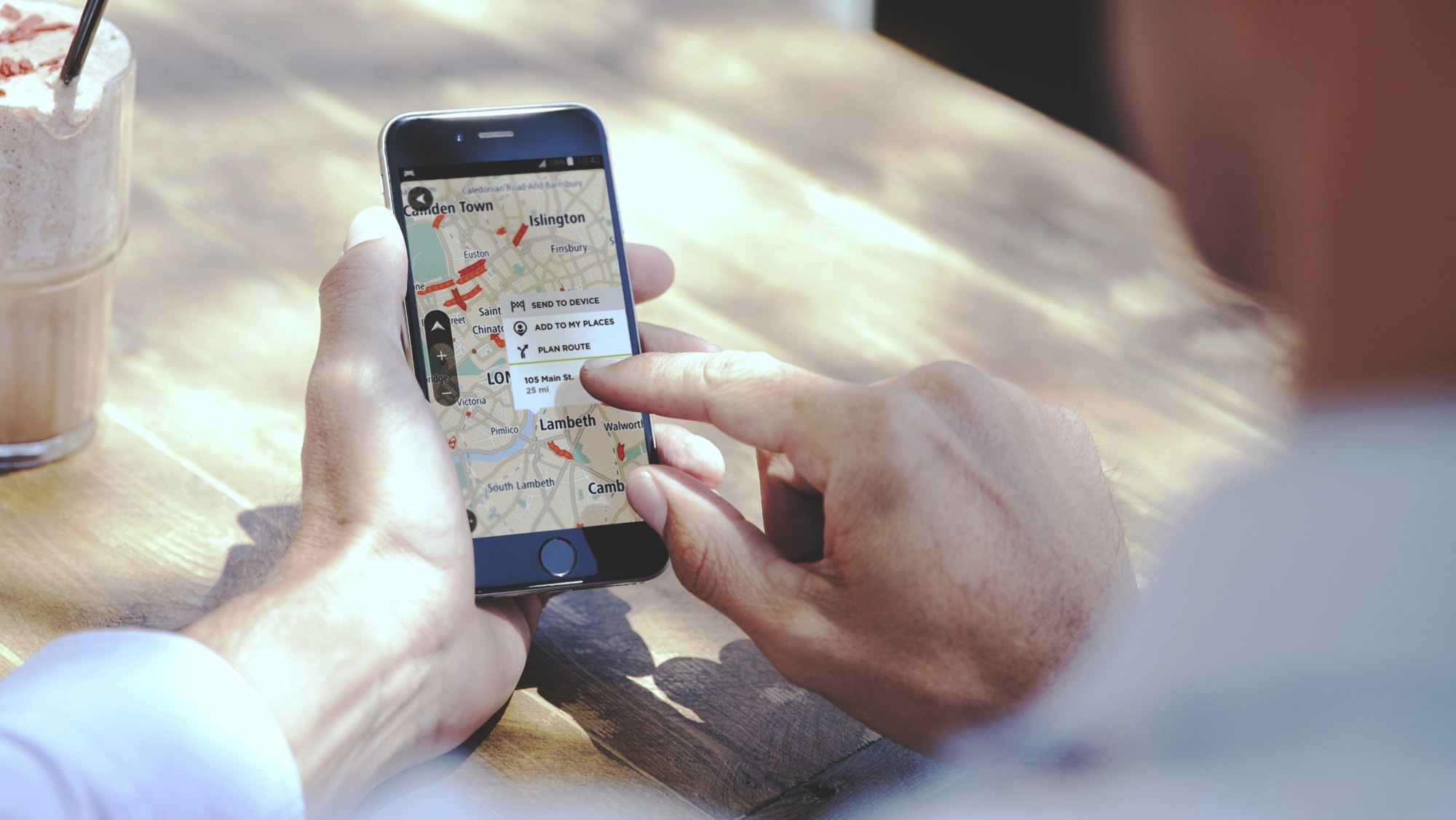 Pre-planning trips on the phone with TomTom GO Premium's app